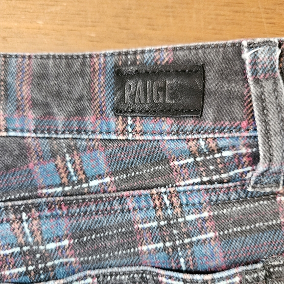 Paige Huxton Ankle Jeans Black Atlantic Tartan Plaid Size 27 - Picture 12 of 12